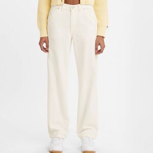 Levi's Women's Premium Dad Utility Jeans Size 29 Ivory Cotton Slouchy Loose